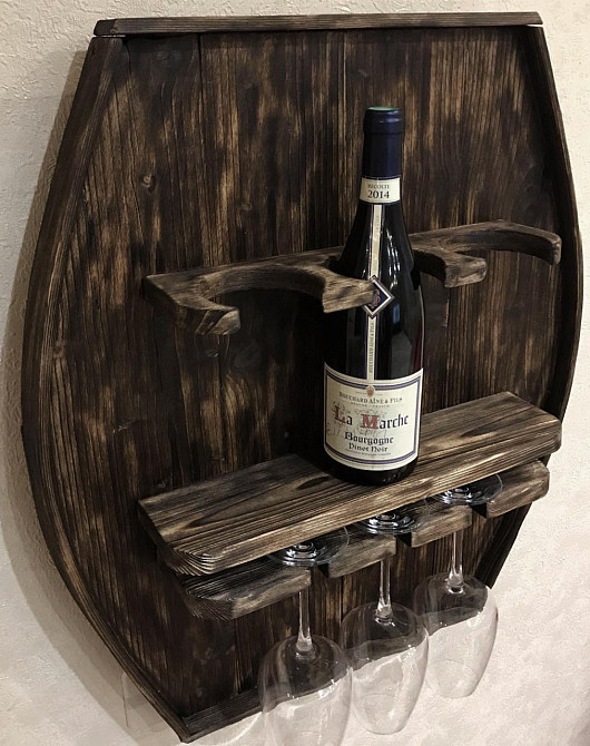 Настінна винна полиця "Катомбе" мокко Миколаїв - фото 1