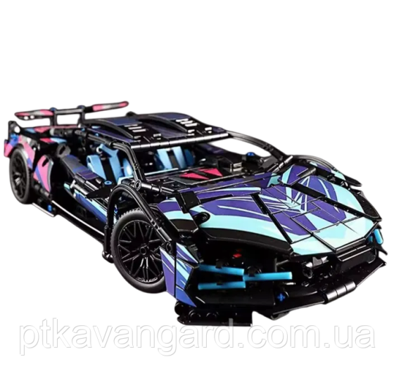 Автоконструктор Lamborghini спорткар автомобиль киберпанк 1280 деталей Technic 7604 неоновый Хмельницкий