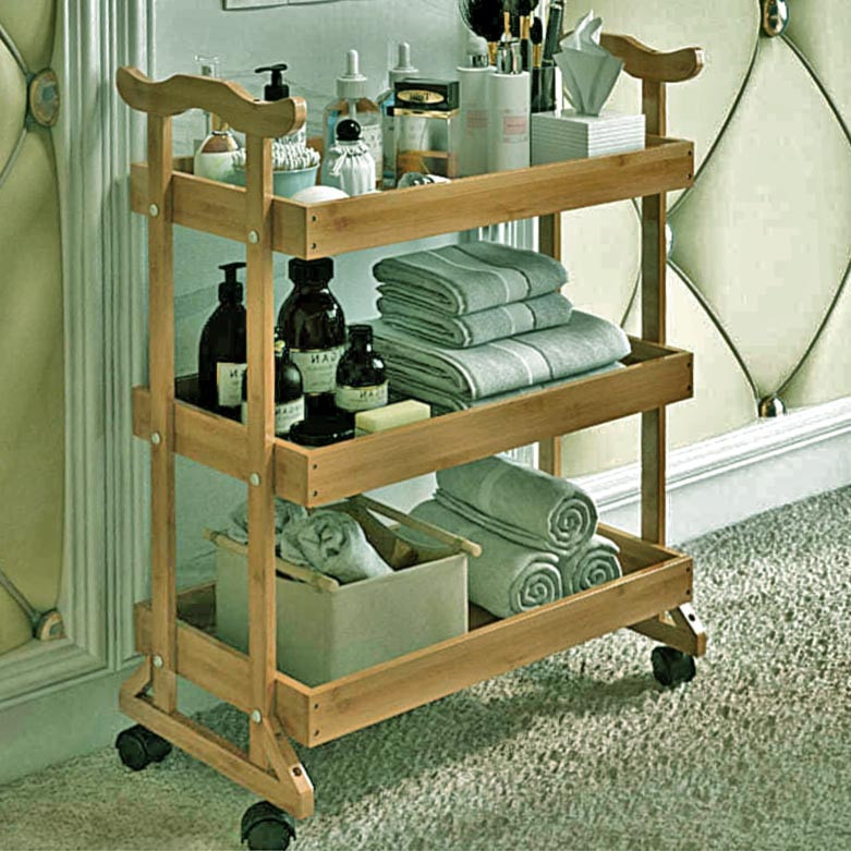 Етажерка для ванної на коліщатах "Лортасі" сієна Миколаїв - фото 1