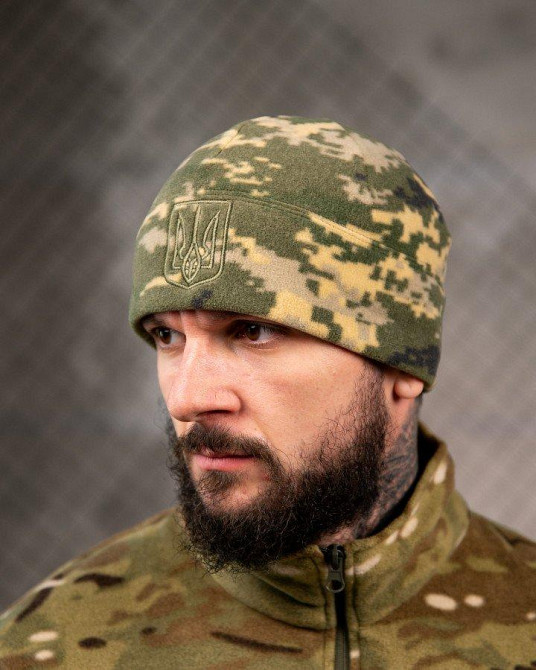 Флісова шапка Герб піксель ВТ7660 Одеса - фото 1