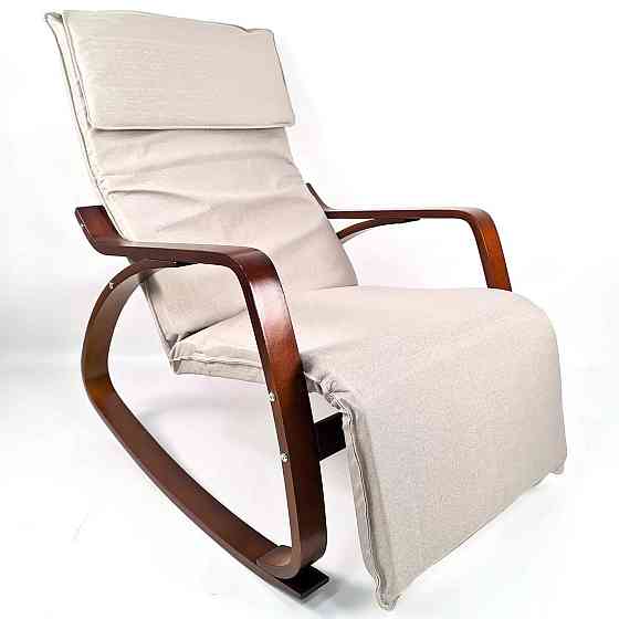 Крісло гойдалка з підставкою для ніг Avko ARC003 Walnut Beige Київ