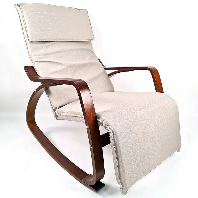 Крісло гойдалка з підставкою для ніг Avko ARC003 Walnut Beige Київ - фото 1
