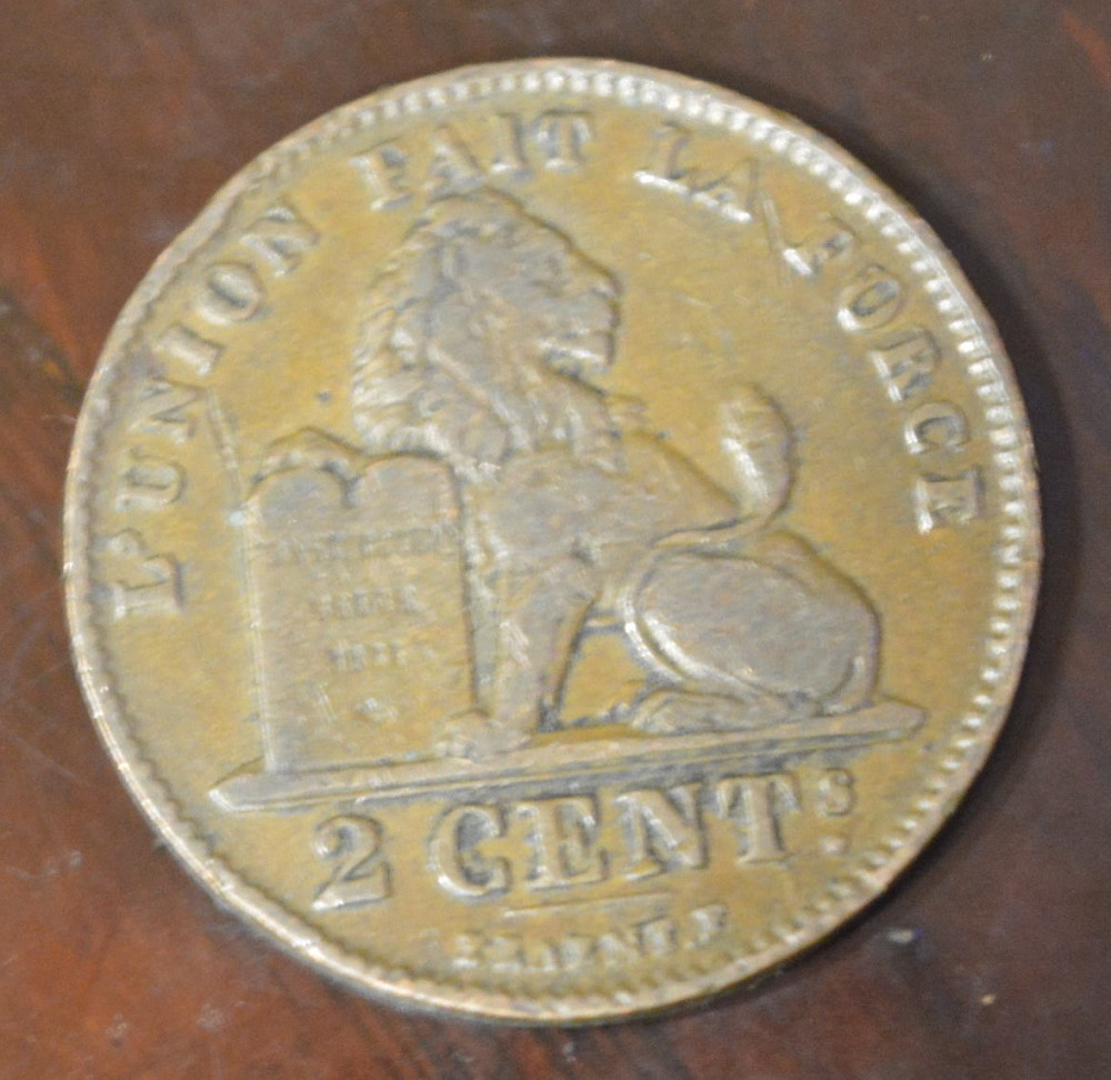 Бельгія 2 сентима 1911 рік Полтава - фото 1