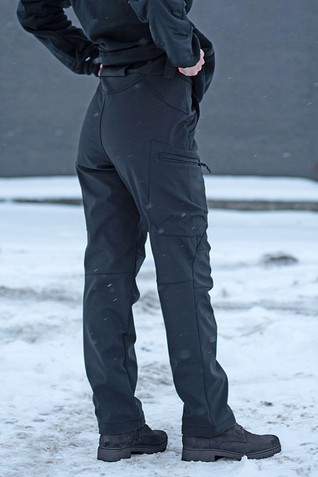 Жіночі тактичні штани Softshell на флісі 48, Чорний Запоріжжя - фото 3