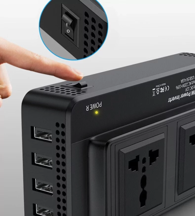 Инвертор автомобильный XO XC-37 12V–220V 200W 2AC 2USB Type-C PD 20W Киев