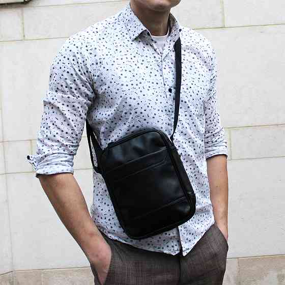 Практичная мужская сумка барсетка, Сумка для документов с отделениями, Барсетка мужская через плечо WM-53 Ивано-Франковск