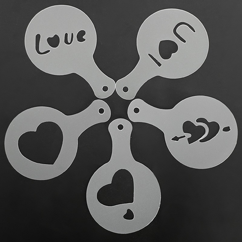 Набор трафаретов для кофе 16 штук 85 мм серый Киев - изображение 8