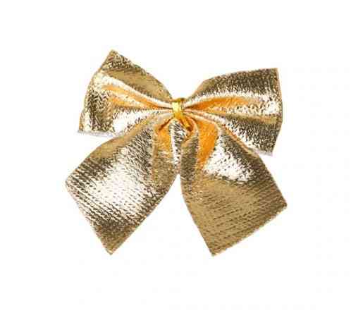 Бантики на новый год 12 штук 6 на 4 см золотистый Киев