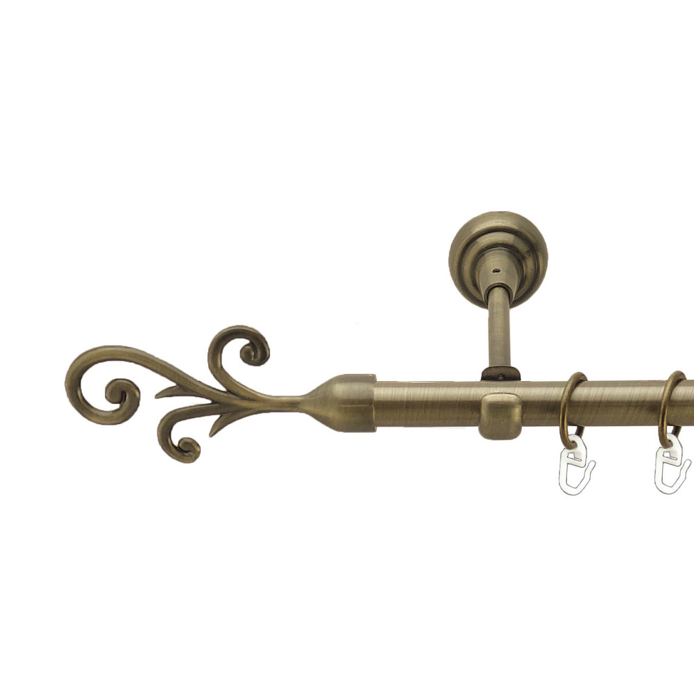 Карниз Orvit Фала металевий однорядний відкритий Антик 19 мм 160 см (3993942) Львів - фото 1