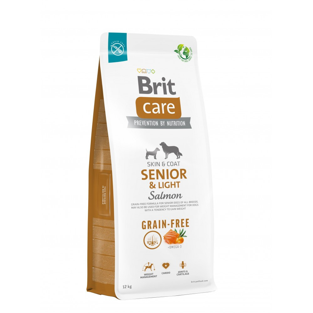 Сухой корм Brit Care Dog Grain-free Senior & Light для стареющих собак, беззерновой с лососем, 12 кг Винница - изображение 1