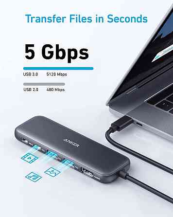 USB-хаб Anker USB-C Hub 332 5-in-1 Black (A8355H11) ( 10133 ) Харків