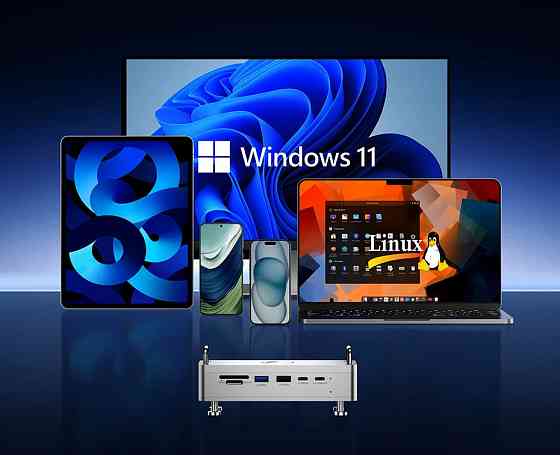 Концентратор медіа хаб з підтримкою NVMe SSD HDMI 4K Type-C PD3.0 100Вт Ulanzi QT03 Київ