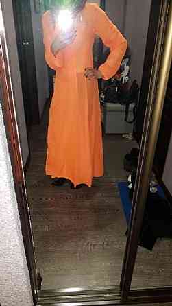 Пляжный халат с длинным рукавом в пол 42 оранжевый Киев