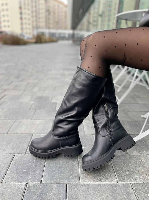 Чоботи жіночі ARLEN чорні натуральна шкіра зима высота 35см обхват 37-38см (4865) Коломыя - изображение 6