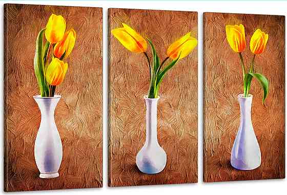 Модульная картина в гостиную / спальню  Тюльпани  ART-234_3A 100х150 см Киев