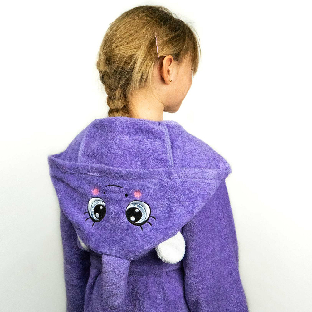 Детский махровый халат с капюшоном Единорог 400г/м2 (Лавандовый) 116-122 см Сумы - изображение 6