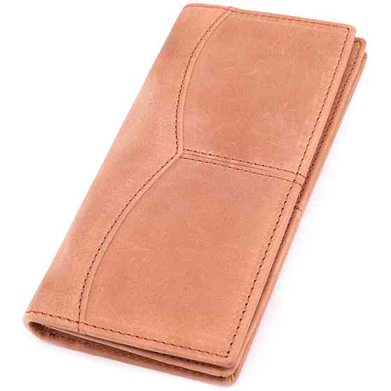 Гаманець унісекс у вінтажній натуральній шкірі 22853 Vintage Рудий Київ