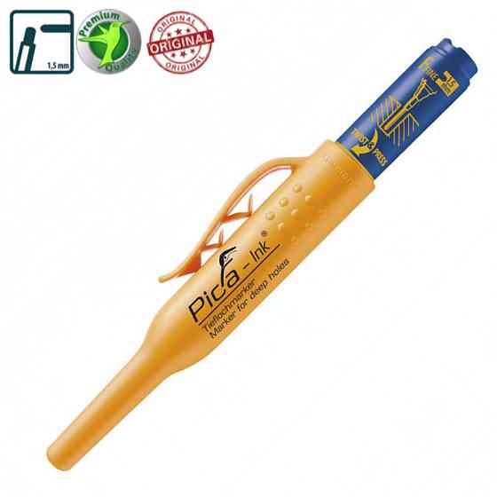 Маркер фірмовий з довгим носиком Pica-Ink Deep Hole Marker, 150/41 синій Одеса