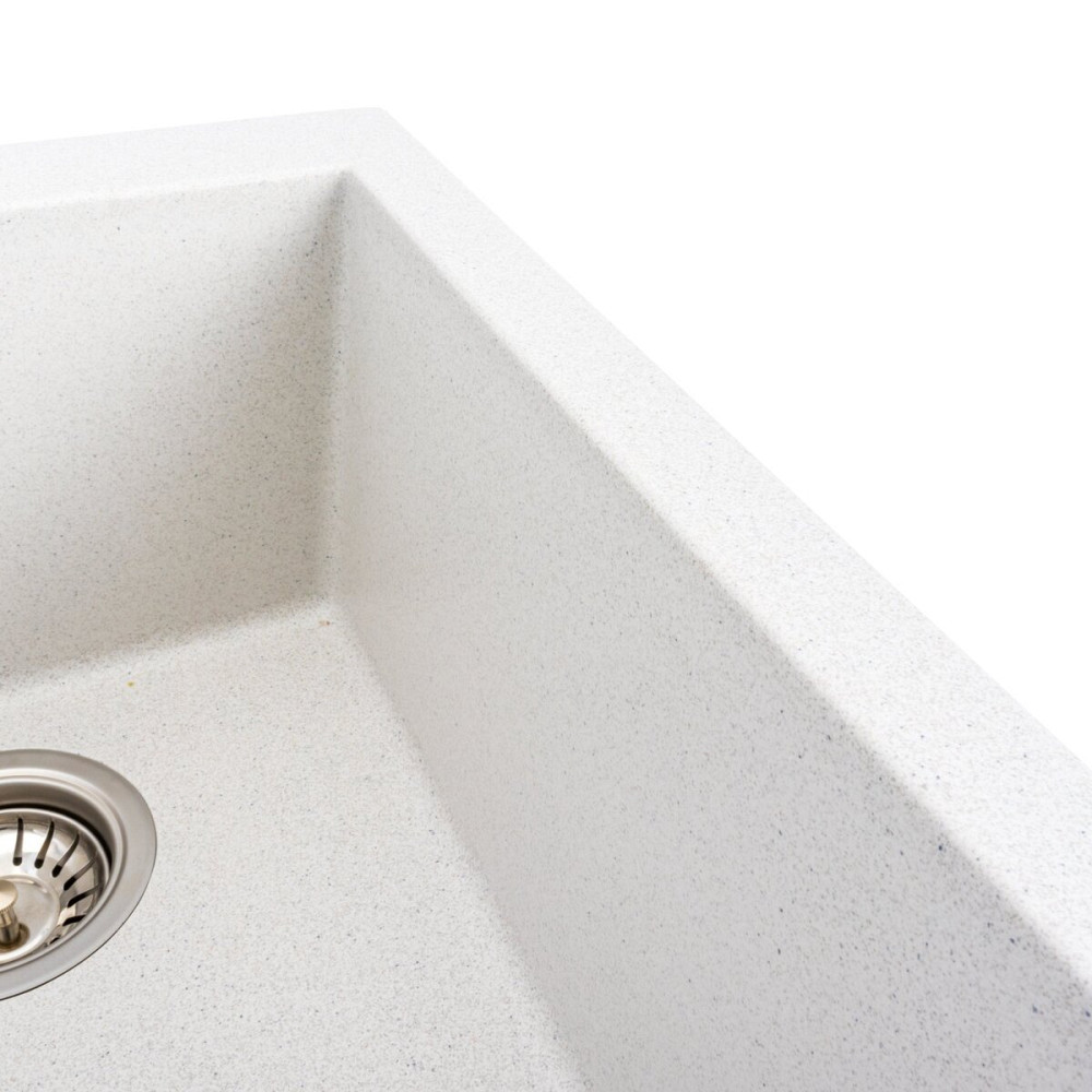 Гранітна мийка для кухні VALESO SOKIL 4150 матова Біла в крапку Коломыя - изображение 3