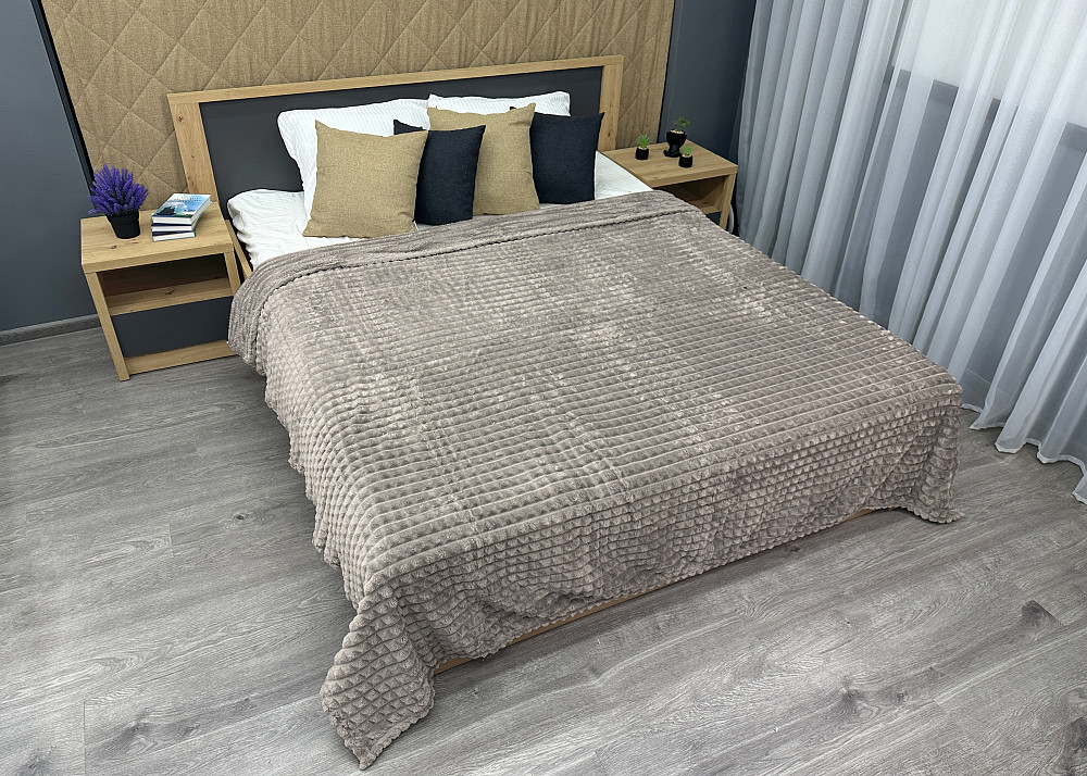 Плед-покривало Кубик 200х220 см (+-10см) Світло-сірий (87-228) Київ - фото 5