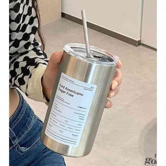 Термостакан Iced Americano 600ml c поилкой и метталической трубочкой Винница