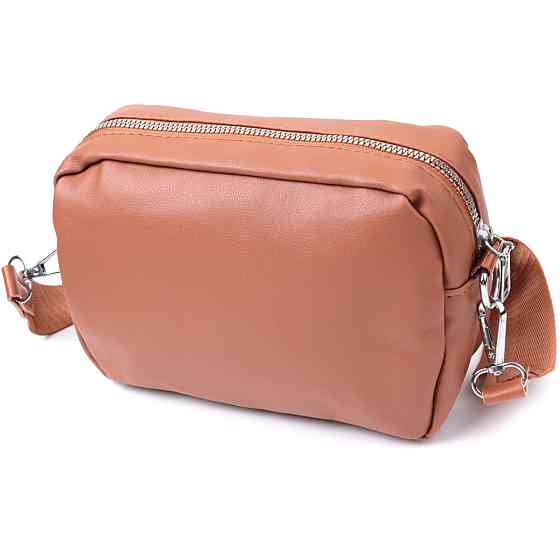 Женская сумка кросс-боди с монетницей из экокожи Vintage 22795 Рыжий Киев