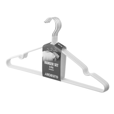 Плічка Ardesto Металеві з ПВХ покриттям Білі 40.5 см 5 шт. (ARHC2805W) Вінниця - фото 2