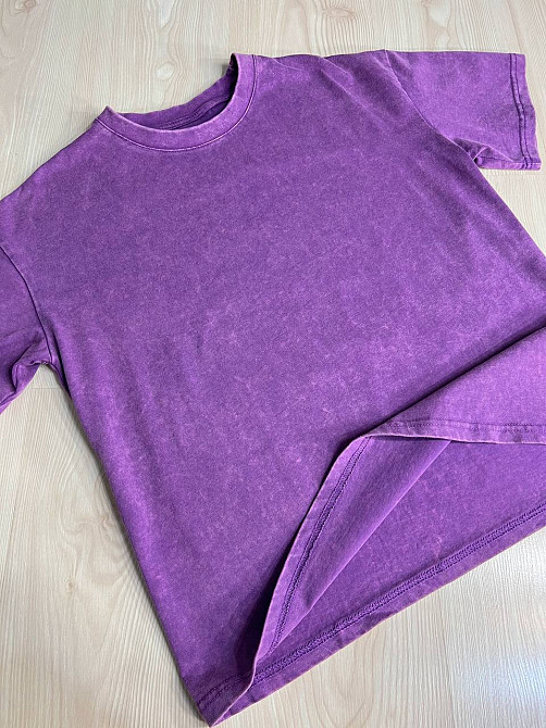 Футболка жіноча A-N 26662 тай-дай варена базова універсальна, фіолетовий, one size Одеса - фото 2