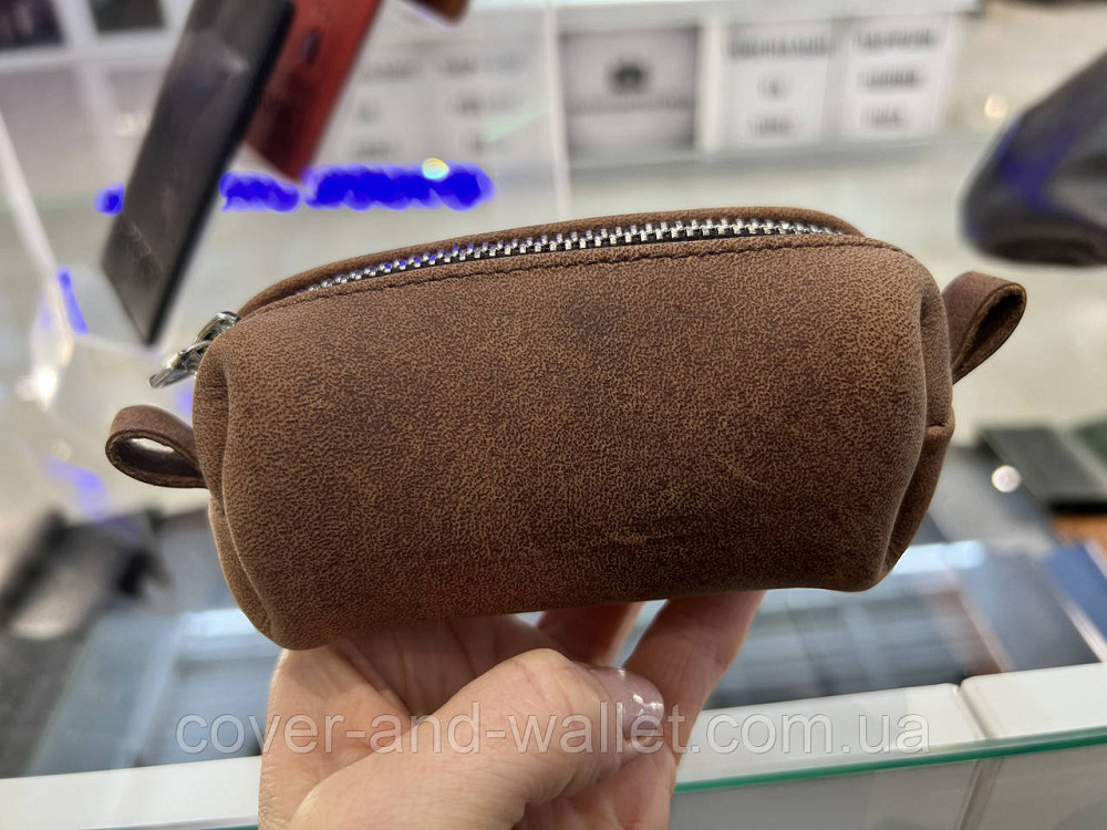 Містка ключниця на блискавці невеликого розміру з вінтажної шкіри PS Leather Київ - фото 8