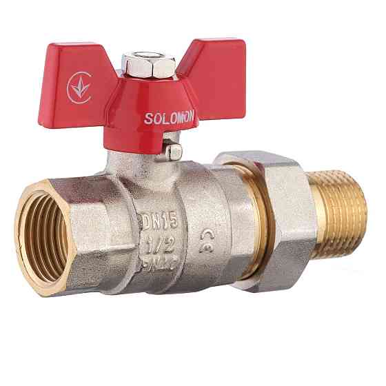 Кран кульовий прямий з американкою SOLOMON 1/2″ ПОСИЛЕНИЙ 1042 Киев