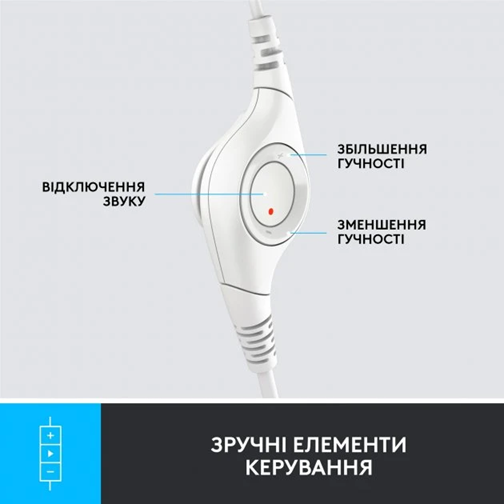 Гарнитура Logitech USB H390 (981-001286) White (6857749) Киев - изображение 14