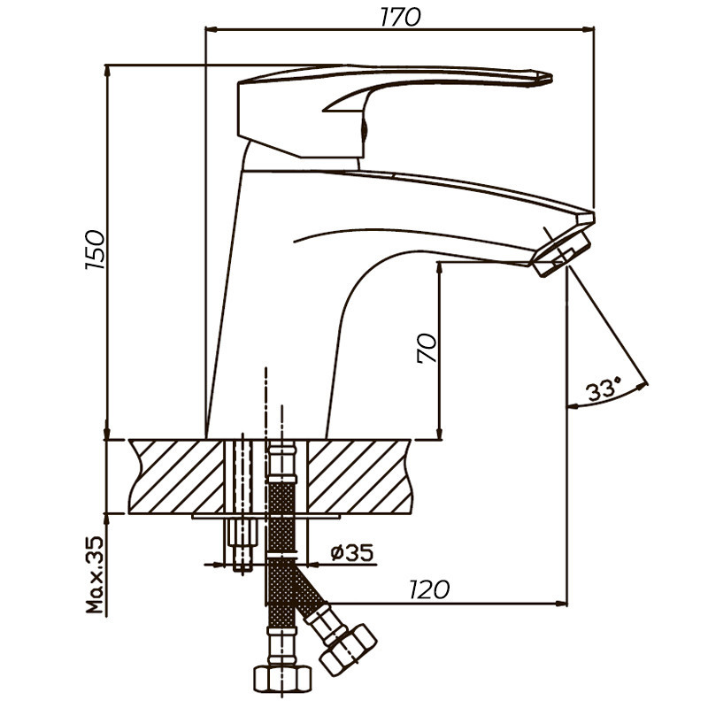 Змішувач для умивальника Haiba GERMES 001 (HB0139) Київ - фото 2