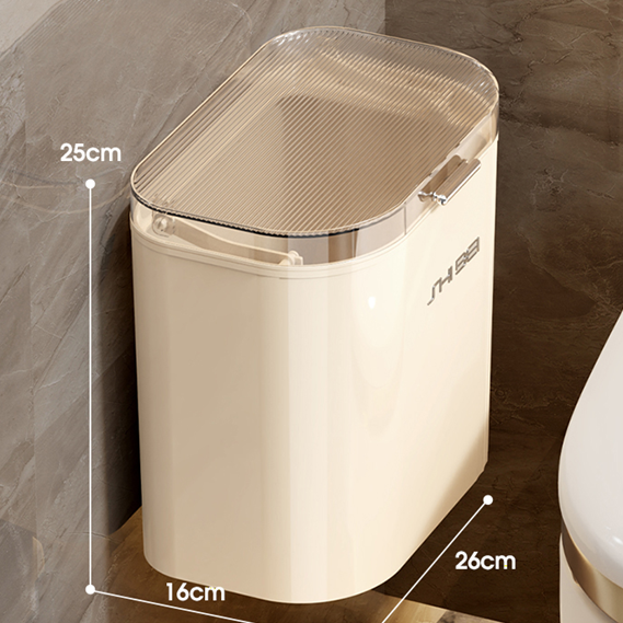 Контейнер для сміття з прозорою кришкою, підвісний пластиковий бак для кухні, ванної, об'єм 10 л, розмір 26x16x25 см Кам'янець-Подільський - фото 3