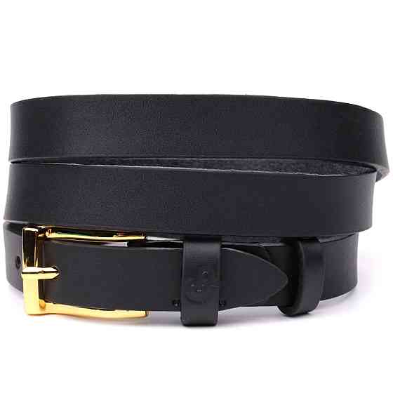 Тонкий шкіряний ремінь для жінок GRANDE PELLE 22947 Чорний Київ