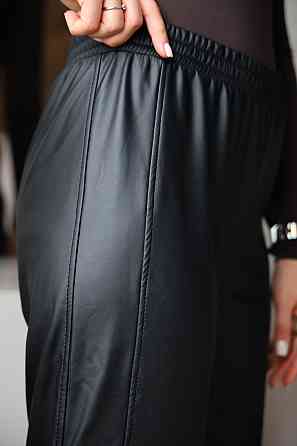 Прямые кожаные штаны на меху Choice 46-48, Черный Киев