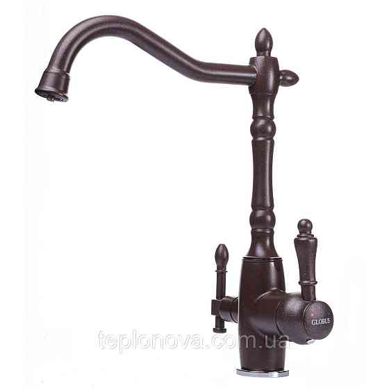 Смеситель для кухни под осмос Globus Lux LAZER GLLR-1000-6-MARONE Черновцы