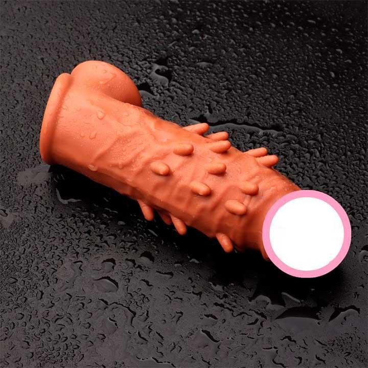 Насадка на пеніс із фіксацією мошонки та шипами Toyfa XLover - Тілесний Вінниця - фото 9