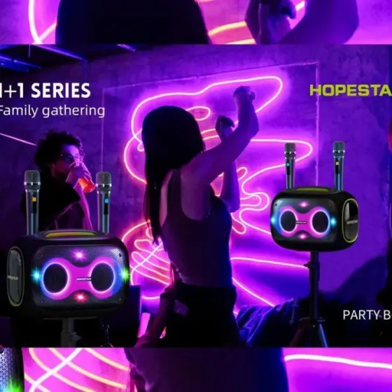 Беспроводная Bluetooth колонка HOPESTAR PARTYBOX, 120 ВТ с двумя микрофонами Коломыя