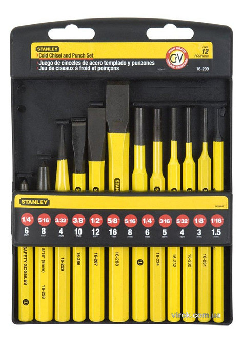 Набір Зубила і пробійники слюсарні STANLEY. 12 шт. Одеса - фото 1