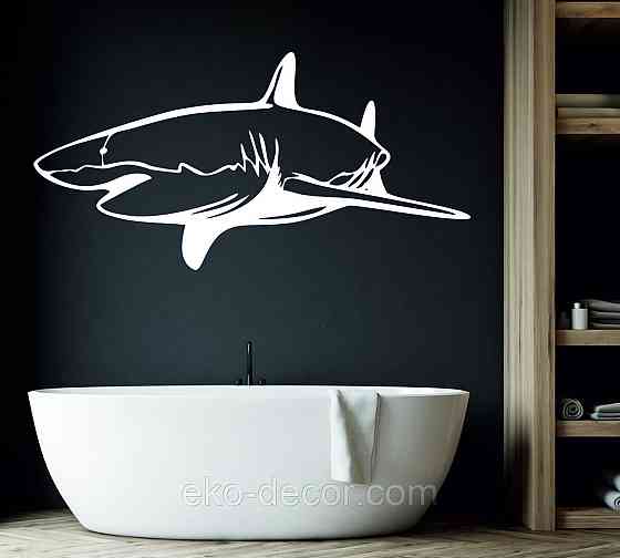 Декоративное настенное Панно «Акула» Декор на стену 90*44 см, Белый Киев