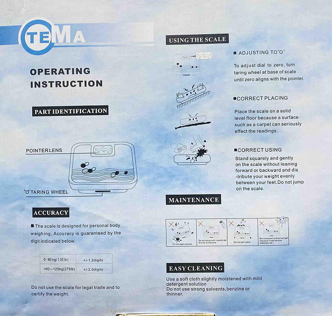 Ваги підлогові механічні TEMA до 180 кг (10) Одеса - фото 2