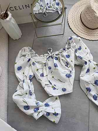 Жіночий літній романтичний топ муслін 100% бавовна Молочний 7 Одеса