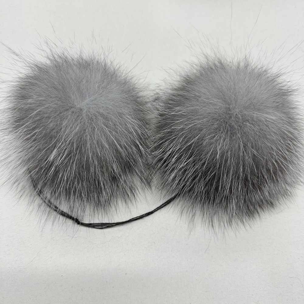 Помпони з натурального хутра блюфрост Сірий Харків - фото 3
