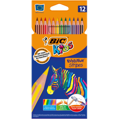 Карандаши цветные Bic Evolution Stripers 12 шт (bc9505221) Винница - изображение 1