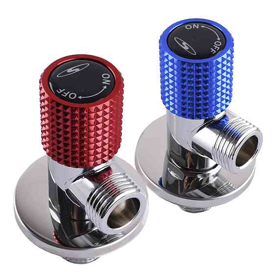 !!Набір кранів кутових кераміка SOLOMON EXCLUSIVE 1/2″X1/2″ 9889 RED/BLUE (1уп.) Київ