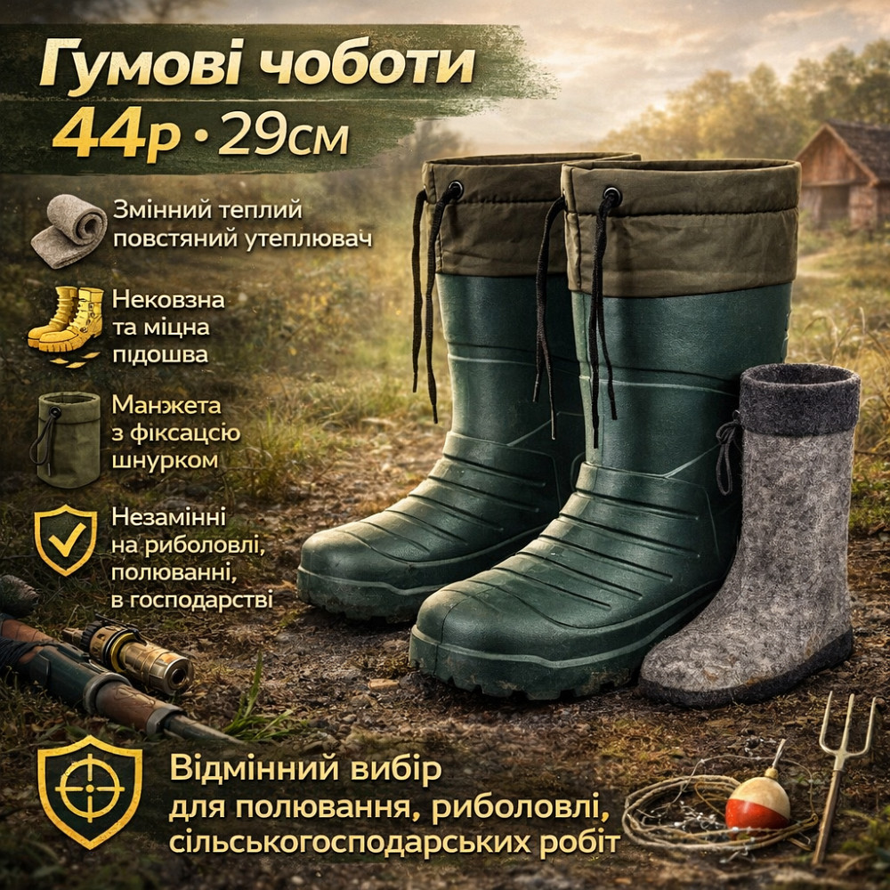 Резиновые сапоги летние мужские, Сапоги из резины для мужчин мужские резина MX-63 Ивано-Франковск - изображение 1