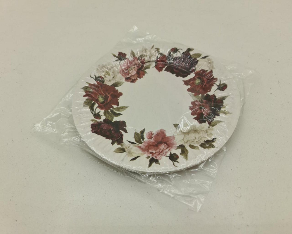 Паперова тарілка з малюнком 18 см "No 32"Бегінія 10 шт (1 пачка) Харків - фото 2