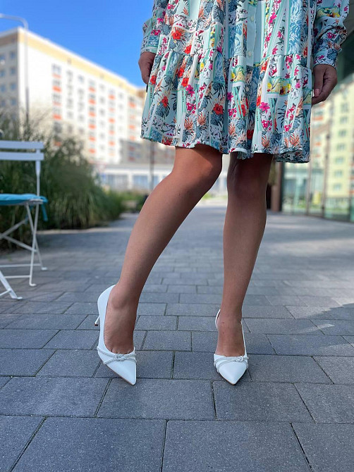 Comer Ошатні жіночі туфлі зі штучної шкіри білі AX-116 на тонких підборах 8 см. р. 37-39 (5461) Коломыя - изображение 7