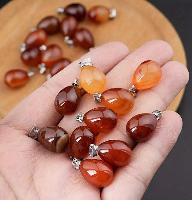 Подвеска из натурального сердолика, капля Киев - изображение 2