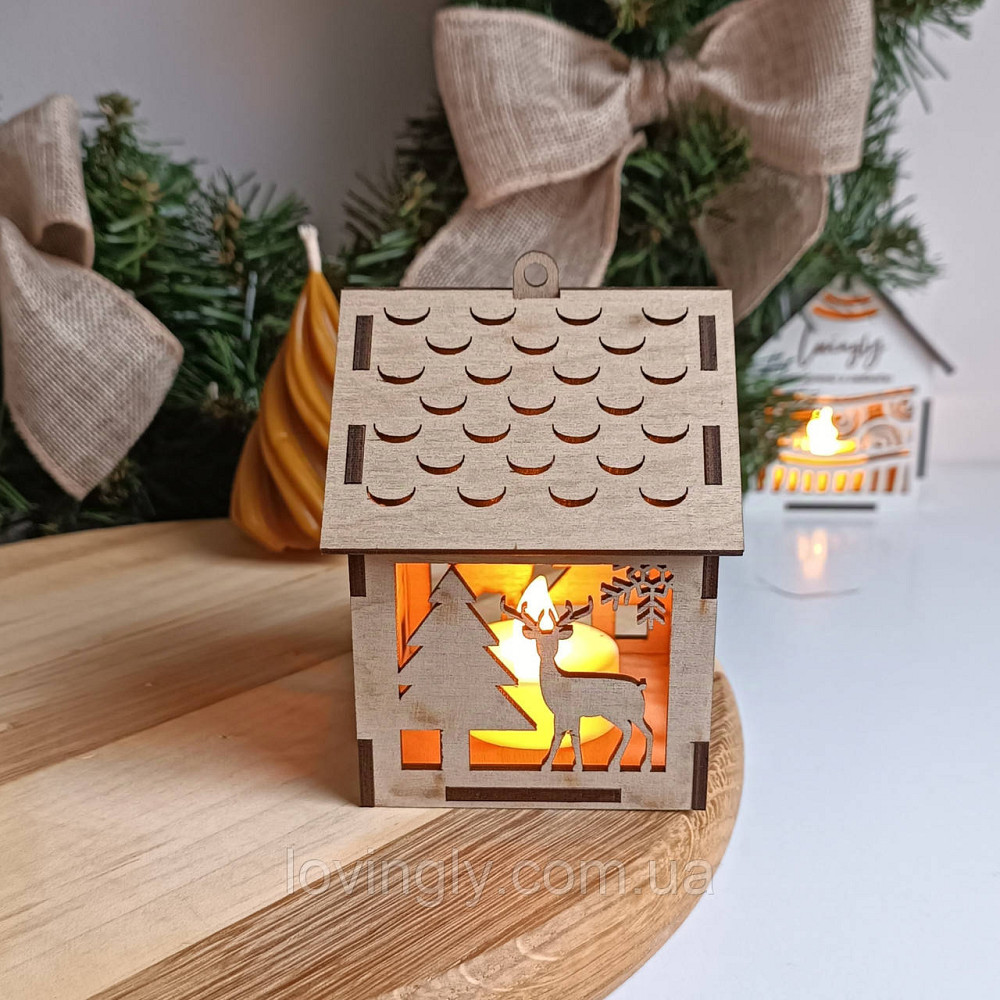 Елочное украшение с LED подсветкой фанера 10см Ирпень - изображение 3